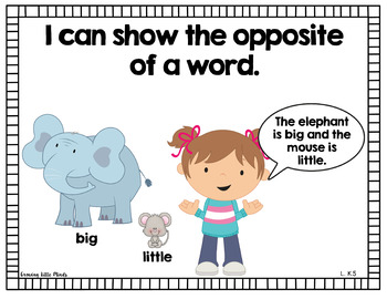 *Visual "I Can" Statements for Kindergarten Common Core Standards- Color