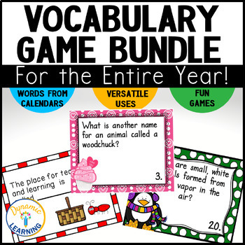 Preview of Vocabulary Activities and Word Game Bundle First Grade