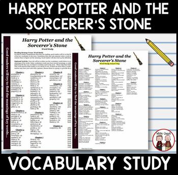 Preview of Vocabulary Word Study for the novel Harry Potter and the Sorcerers Stone
