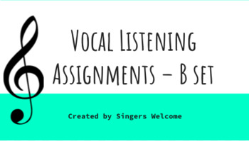 Preview of *Vocal Listening Assignments 3 - B Set*