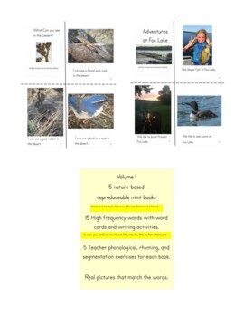 Preview of (Volume 1) 5 nature-based reproduceable mini-books/ 15 Sight word activities.