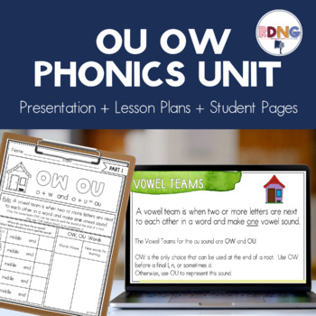 Preview of  Vowel Teams Diphthong OW OU Phonics Unit Lesson Plans