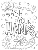 "WASH YOUR HANDS!" Germ Coloring page