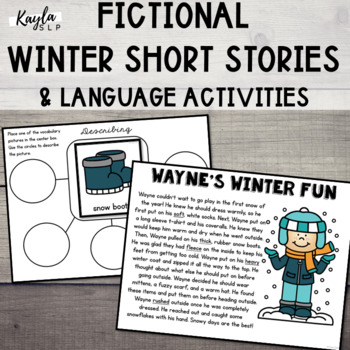 Preview of Winter Fictional Short Stories and Language Activities