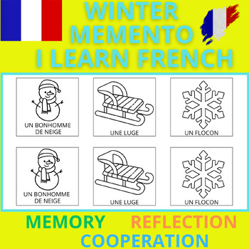 Preview of ❄️WINTER MEMENTO - I LEARN FRENCH - GAME FOR KIDS - MEMORY - REFLECTION - #1❄️