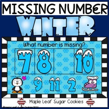 Preview of ** WINTER MISSING NUMBERS *** NUMBERS TO 15 *** SEQUENCING ** GOOGLE SLIDES