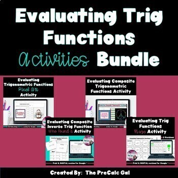 Preview of Evaluating Trigonometric Functions Activities Bundle