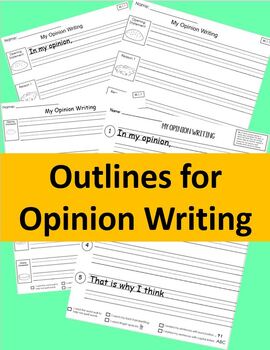 Preview of "WRITE WITH CONFIDENCE" Opinion Writing Outlines for Beginning Writers
