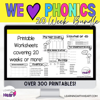 Preview of "We Love Phonics" Printable for Phonics or Easel Digital ...Over 300 Pages!