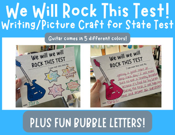 Preview of "We Will Rock This Test" State Test Encouragement Craft | Strategies for Success