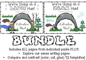 Preview of "We"re Going on a Bear Hunt" & "We"re Going on a Lion Hunt" Literature Bundle