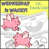 "Wednesday is Wacky!" Cut, Trace, and Color Printable Book