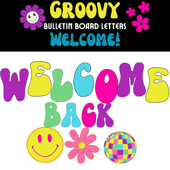 Preview of "Welcome to Kindergarten!" Groovy Back to School Bulletin Letters