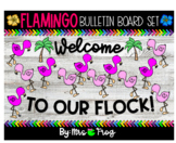 "Welcome to Our Flock" Flamingo Bulletin Board Set