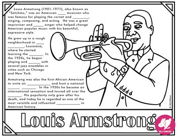 Louis Armstrong &quot;What A Wonderful World&quot; Coloring Pages, Word Search
