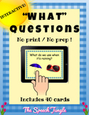 "What" Questions Teletherapy Activities │Interactive│No Pr