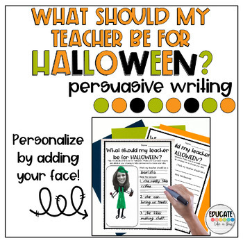 Preview of "What Should My Teacher Be For Halloween?" Editable Writing Activity FREEBIE