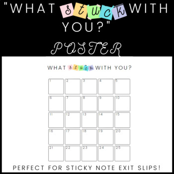 Preview of "What Stuck With You?" Sticky Note Exit Slip Poster
