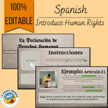 Preview of "What are Human Rights?": An introductory activity for Advanced Spanish