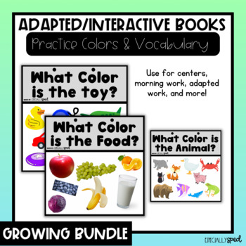 Preview of "What color is the..?" Interactive/Adapted Books Bundle (Color & Vocab Practice)
