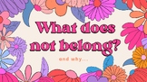 "What does not belong?" Picture Activity