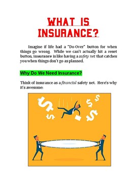 Preview of "What is Insurance?" + Multiple Choice Worksheet (Personal Financial Literacy)