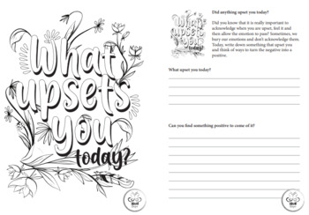 Preview of "What upsets you today?" Colouring Journal Page