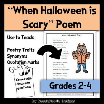 Preview of "When Halloween is Scary" Poem for Halloween Fluency and Fun