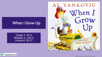 Preview of "When I Grow Up" Google Slides- Bookworms Supplement