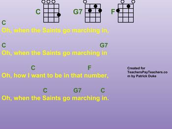 Preview of "When the Saints Go Marching in" for Ukulele