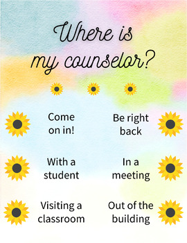 Preview of "Where is...?" Door Sign - Printable - Editable - sunflower & succulent options!