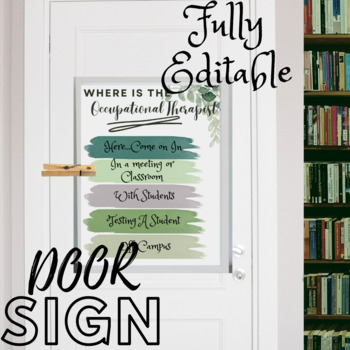 Preview of "Where is the..."Door Sign:Functional Decor for SLPs & Related Professionals