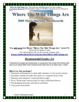 Preview of “Where the Wild Things Are.” Movie Review and Educational Activities.
