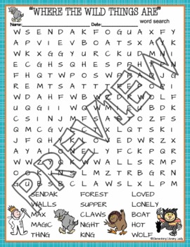 Where the Wild Things Are Activities Sendak Crossword Puzzle & Word ...