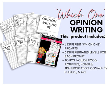 Preview of "Which One" Opinion Writing Set 1