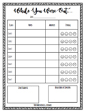 Editable "While You Were Out!" Substitute Teacher Sheet