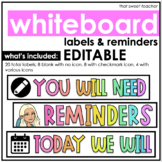 "Whiteboard" Labels | Classroom Decor & Organization | Editable