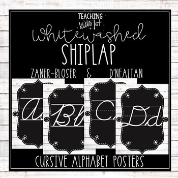 Preview of {Whitewashed Shiplap} Cursive Alphabet Posters