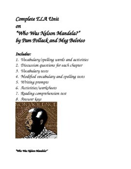 Preview of "Who Was Nelson Mandela?" by Pam Pollack and Meg Belviso Unit