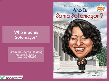 Preview of "Who is Sonia Sotomayor?" Google Slides- Bookworms Supplement