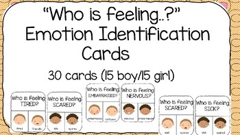 Preview of "Who is feeling" emotion identifying cards