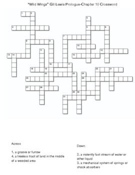 Wild Wings Gill Lewis Prologue Chapter 10 Crossword by Northeast