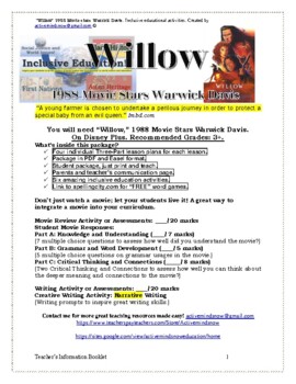 Preview of “Willow” 1988 Movie review and educational activities.