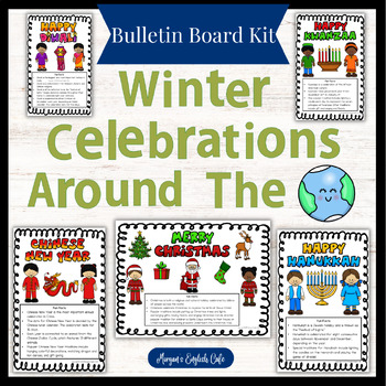 Preview of 'Winter Celebrations Around the World' Diverse Holiday Bulletin Board Kit