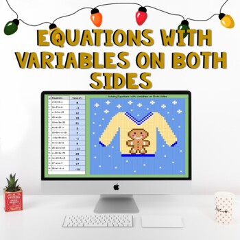 Preview of Winter | Christmas Math Activity Equations with Variables on Both Sides