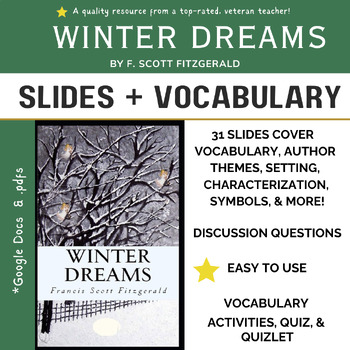 Winter Dreams by Fitzgerald/ SLIDES for Deep Reading & Vocabulary