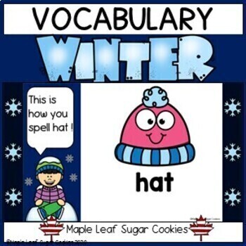 Preview of **Winter Vocabulary ** Phonological Awareness Building Activity - Spell & Label
