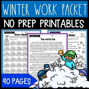 Preview of *Winter Work Packet for the Upper Grades *Keep them Busy!*