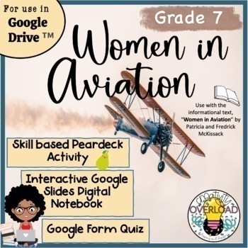 Preview of "Women in Aviation" Google Slides, Google Form Quiz, & Peardeck Activities