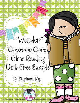 Preview of Wonder Book Study, Interactive Read Aloud, and Close Reading Unit - Free Sample